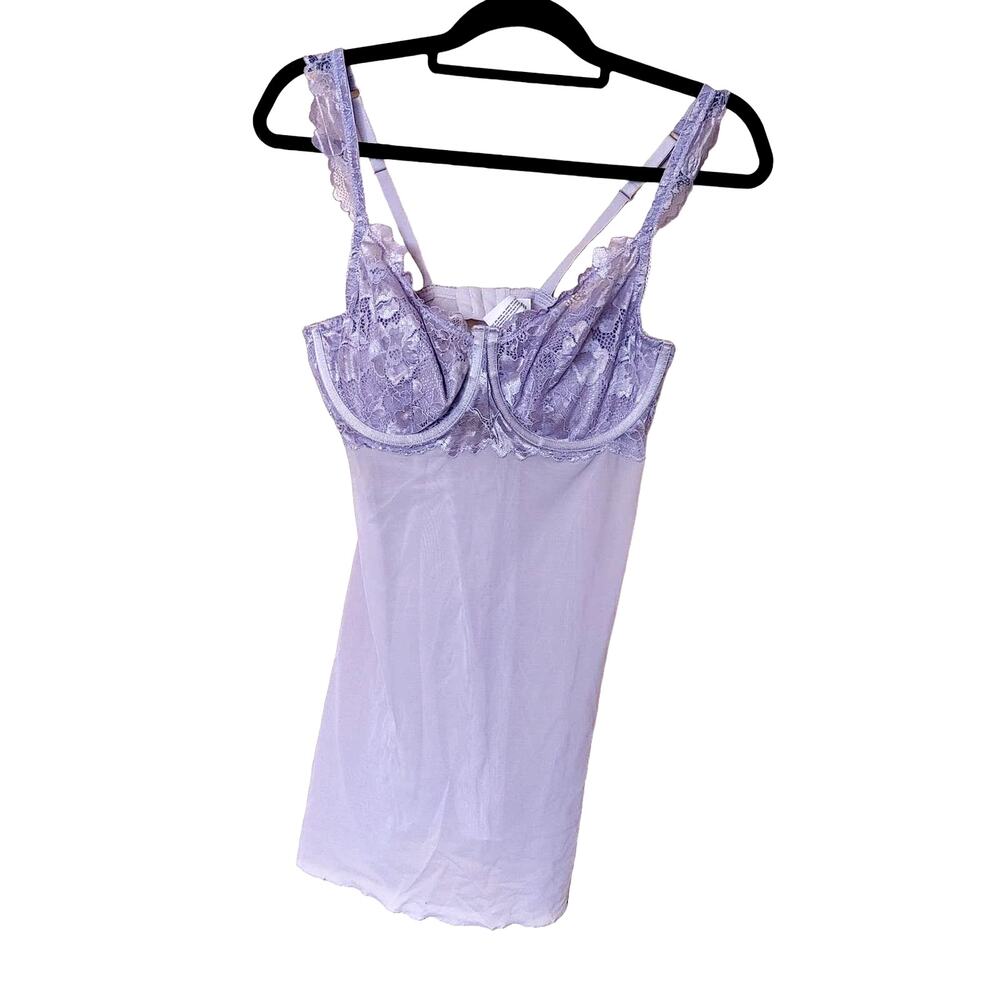 Auden Intimates Size Large L Light Purple Pastel Lingerie Adjustable Sheer Night